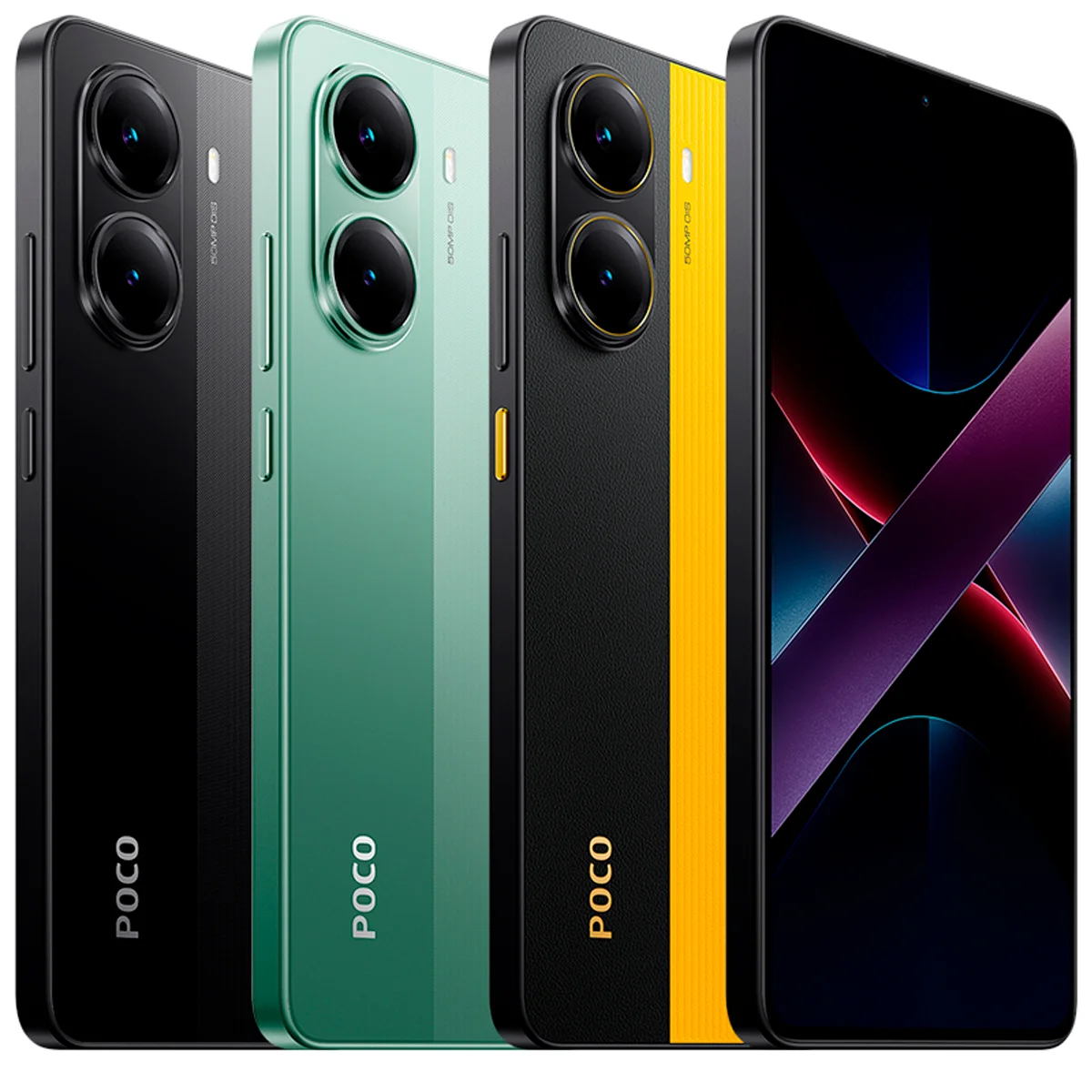 POCO X7 Pro color azul con diseño premium y cámara avanzada, ideal para presentación del producto