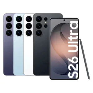 Samsung Galaxy S26 Ultra en colores violeta, azul, blanco, plata y negro