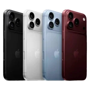 iPhone 18 Pro Max en colores negro, plata, glaciar y borgoña, vistos por detrás